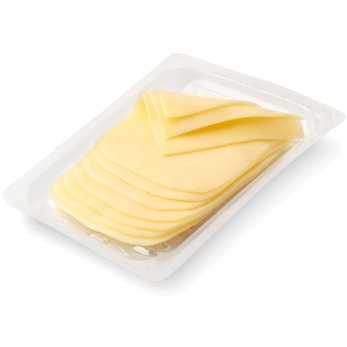 Fromage en tranches scellé sous film transparent ; exemple d’application