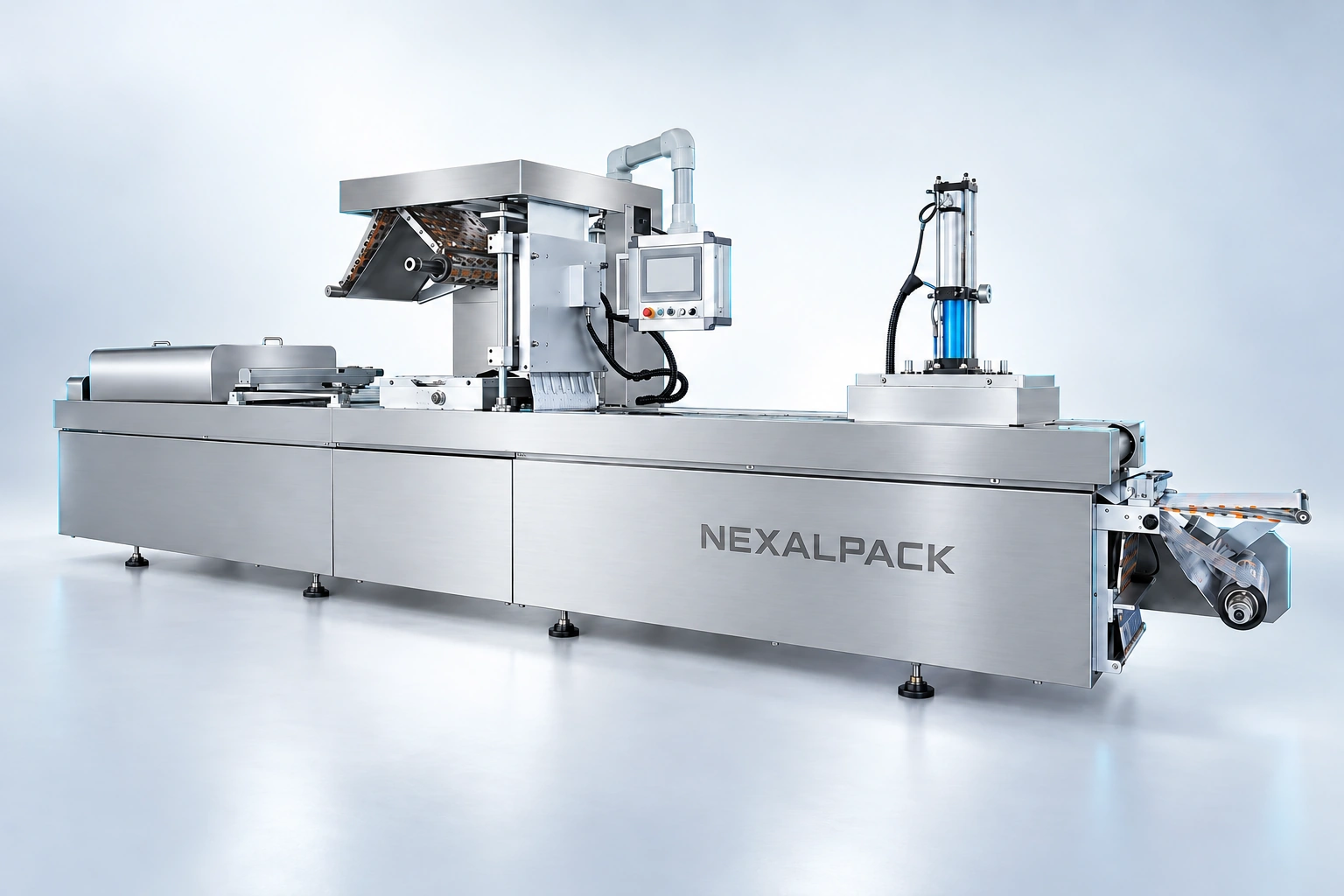 NEX-420S Aluminium-film thermoformer — studio render