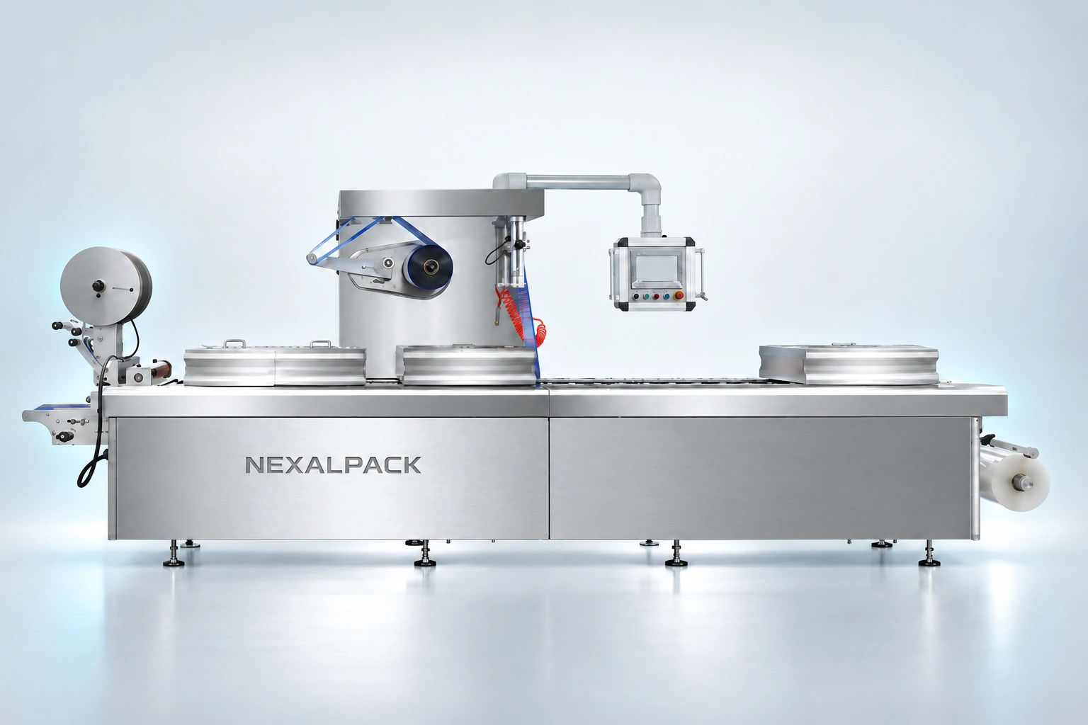 Studio render of NEX-320A thermoformer: side view